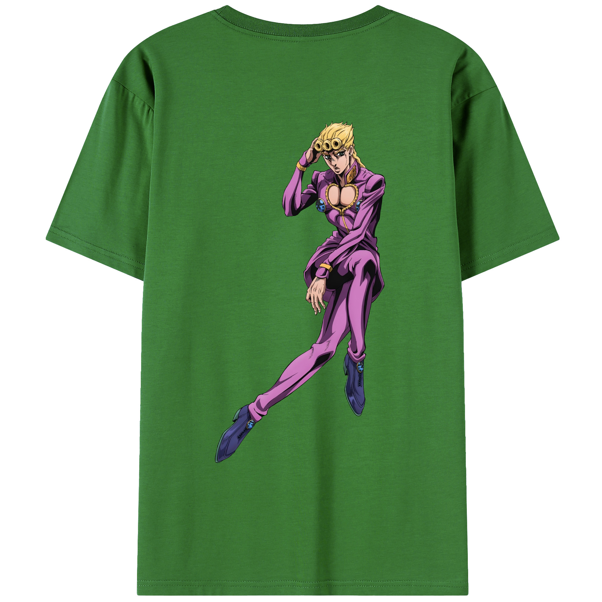 （画像用） ジョジョの奇妙な冒険 ジョルノ?ジョバァーナ JoJo's Bizarre Adventure Giorno Giovanna レディース半袖Tシャツ(バックプリント)